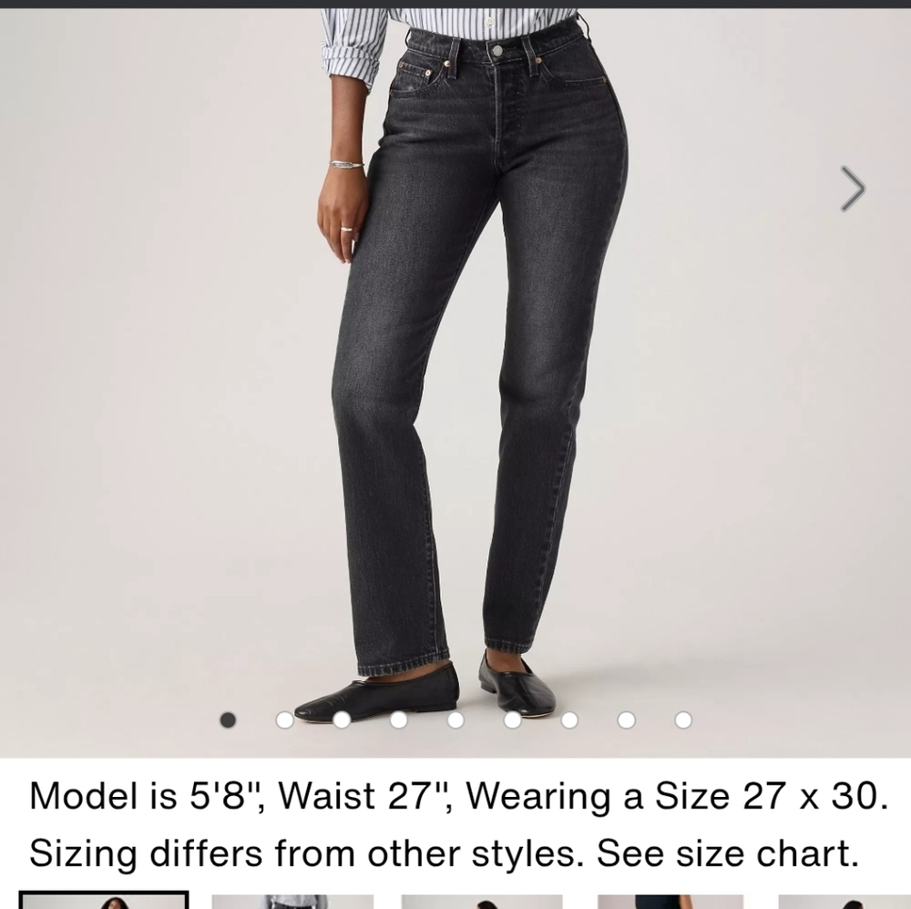 Levi's 501 Curve In Black Size 30/30